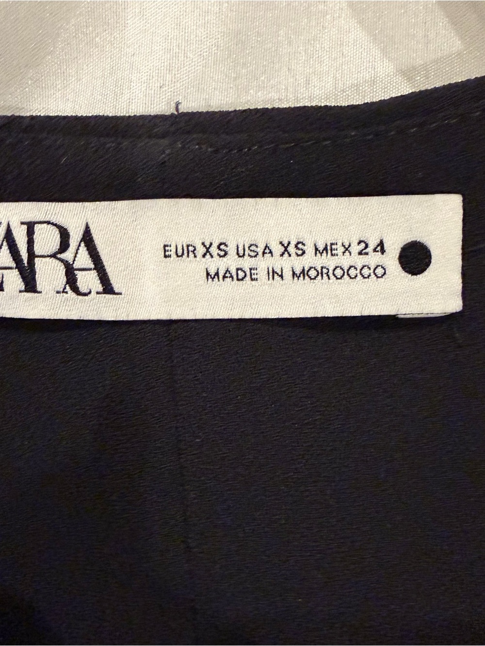 NWOT ZARA Black Draped Top Size XS - Picture 4 of 4